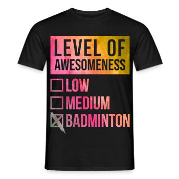 Badminton - Männer T-Shirt - Schwarz - Vorne - AI Model Male 178 light (178cm)