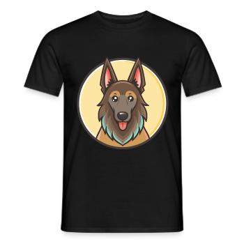Belgische Groenendael Hunderasse Lustige Karikatur Kawaii - Männer T-Shirt - Schwarz - Vorne - AI Model Male 178 light (178cm)