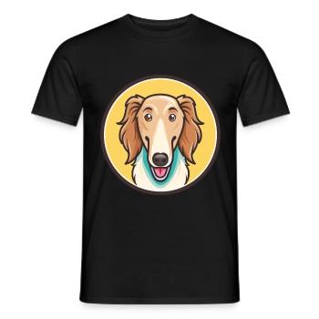 Barzoï Chien Race Dessin Animé Kawaii Clipart Animal Animal Pet - T-shirt homme - noir - Devant - AI Model Male 178 light (178cm)