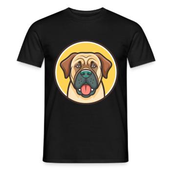 Dogue brésilien chien race dessin animé Kawaii Clipart - T-shirt homme - noir - Devant - AI Model Male 178 light (178cm)