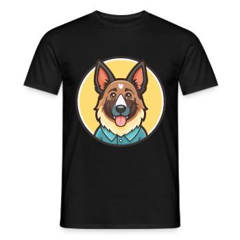 Bucovine Berger Chien Race Dessin animé Kawaii Clipart - T-shirt homme - noir - Devant - AI Model Male 178 light (178cm)
