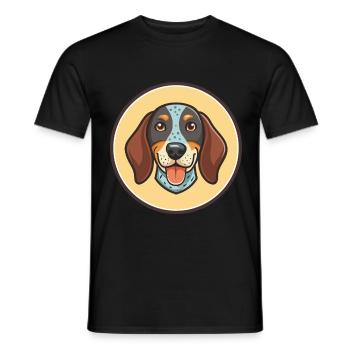Bluetick Coonhound Dog Breed Cartoon Kawaii - Men's T-Shirt - black - Front - AI Model Male 178 light (178cm)