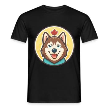 Chien chien chien Labrador Labrador Race Dessin animé Kawaii - T-shirt homme - noir - Devant - AI Model Male 178 light (178cm)