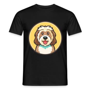 Catalan Sheepdog Dog Breed Cartoon Kawaii Clipart - Men's T-Shirt - black - Front - AI Model Male 178 light (178cm)