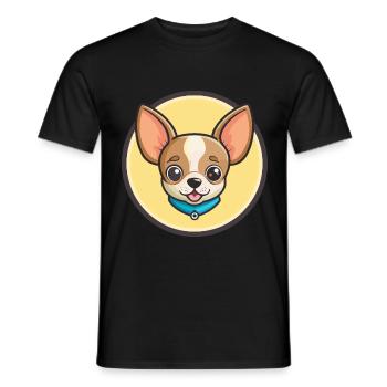 Chihuahua Dog Breed Cartoon Kawaii Clipart Animal - Men's T-Shirt - black - Front - AI Model Male 178 light (178cm)