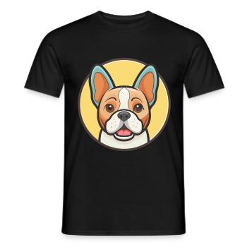 Chien Francais Blanc Et Orange Hunderasse-Cartoon - Männer T-Shirt - Schwarz - Vorne - AI Model Male 178 light (178cm)