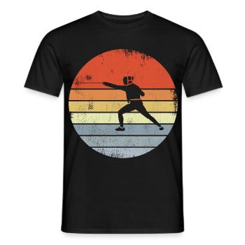 Vintage Fechten Skizze - Männer T-Shirt - Schwarz - Vorne - AI Model Male 178 light (178cm)