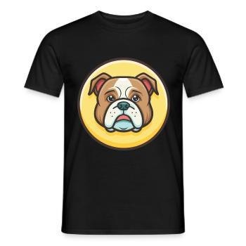 Bulldog Continental Race de chien Drôle de dessin animé Kawaii - T-shirt homme - noir - Devant - AI Model Male 178 light (178cm)