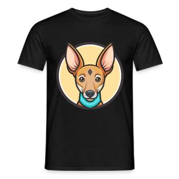 Cirneco Dell Etna Hunderasse Cartoon Kawaii Clipart - Männer T-Shirt - Schwarz - Vorne - AI Model Male 178 light (178cm)