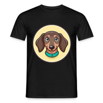 Dachshund Dog Breed Cartoon Kawaii Clipart Animal - Men's T-Shirt - black - Front - AI Model Male 178 light (178cm)