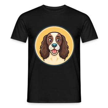 French Spaniel Dog Breed Cartoon Kawaii Clipart - Men's T-Shirt - black - Front - AI Model Male 178 light (178cm)
