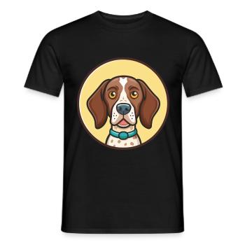 Français Gascogne Pointer Chien Race Dessin Animé Kawaii - T-shirt homme - noir - Devant - AI Model Male 178 light (178cm)
