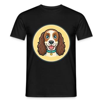 German Spaniel Dog Breed Cartoon Kawaii Clipart - Men's T-Shirt - black - Front - AI Model Male 178 light (178cm)
