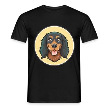 Gordon Setter Chien Race Dessin animé Kawaii Clipart Animal de compagnie - T-shirt homme - noir - Devant - AI Model Male 178 light (178cm)