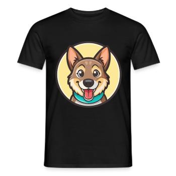 Mischling Hund Rasse Cartoon Figur Kawaii Clipart - Männer T-Shirt - Schwarz - Vorne - AI Model Male 178 light (178cm)