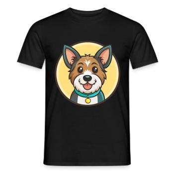 Möwe Terrier Hund Rasse Cartoon Kawaii Clipart Haustier - Männer T-Shirt - Schwarz - Vorne - AI Model Male 178 light (178cm)
