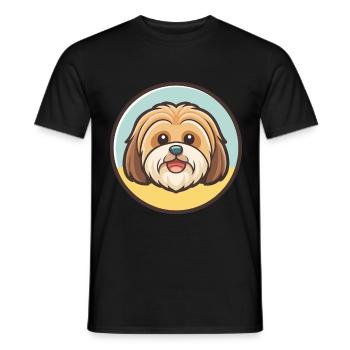 Lhasa Apso Hund Rasse Cartoon Kawaii Clipart Tier - Männer T-Shirt - Schwarz - Vorne - AI Model Male 178 light (178cm)