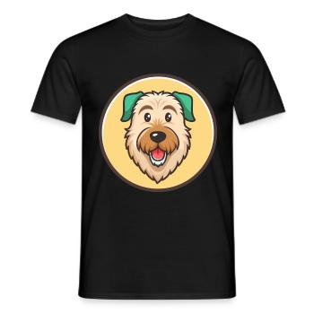 Irish Wolfhound Chien Race Dessin animé Kawaii Clipart - T-shirt homme - noir - Devant - AI Model Male 178 light (178cm)