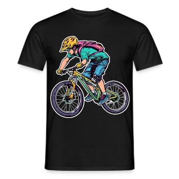 Funny mountain bike lover - Men's T-Shirt - black - Front - AI Model Male 178 light (178cm)