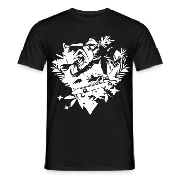 Skater Zeichnung - Männer T-Shirt - Schwarz - Vorne - AI Model Male 178 light (178cm)