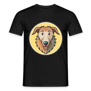 Pampas Deerhound Chien Race Dessin animé Kawaii Clipart - T-shirt homme - noir - Devant - AI Model Male 178 light (178cm)