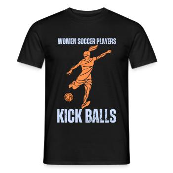 Joueuses de football Kick Balls - T-shirt homme - noir - Devant - AI Model Male 178 light (178cm)