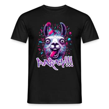 Party Llama Celebrate Gift - Men's T-Shirt - black - Front - AI Model Male 178 light (178cm)