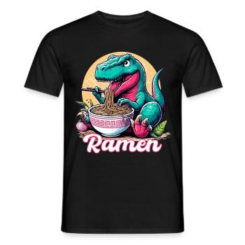 Mignon T-Rex Ramen Dinosaure Cadeau - T-shirt homme - noir - Devant - AI Model Male 178 light (178cm)