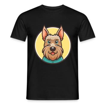 Schottischer Terrier Hund Rasse Cartoon Kawaii Clipart - Männer T-Shirt - Schwarz - Vorne - AI Model Male 178 light (178cm)