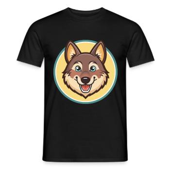 Saarloos Wolfdog Hunderasse Cartoon Kawaii Clipart - Männer T-Shirt - Schwarz - Vorne - AI Model Male 178 light (178cm)