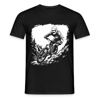Mountainbiking Skizze - Männer T-Shirt - Schwarz - Vorne - AI Model Male 178 light (178cm)
