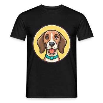 Chien de chasse du Sud race dessin animé Kawaii Clipart - T-shirt homme - noir - Devant - AI Model Male 178 light (178cm)