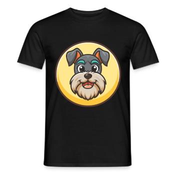 Standaard Schnauzer Hondenras Cartoon Kawaii - Heren T-shirt - zwart - Voor - AI Model Male 178 light (178cm)