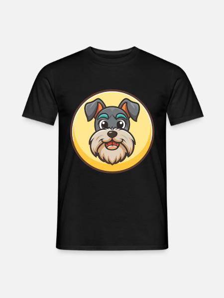 Standard Schnauzer hundras tecknad film Kawaii - T-shirt herr - svart