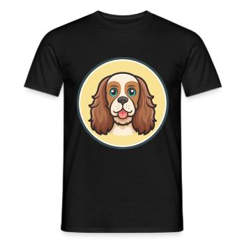 Sussex Spaniel Dog Breed Cartoon Kawaii Clipart - Men's T-Shirt - black - Front - AI Model Male 178 light (178cm)