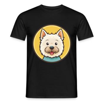 West Highland White Terrier Hund Rasse Cartoon Haustier - Männer T-Shirt - Schwarz - Vorne - AI Model Male 178 light (178cm)