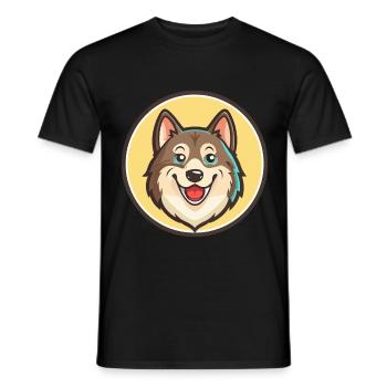 Westsibirische Laika Hunderasse Lustige Karikatur Kawaii - Männer T-Shirt - Schwarz - Vorne - AI Model Male 178 light (178cm)