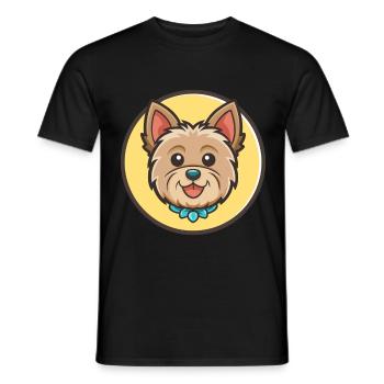 Yorkshire Terrier Dog Breed Cartoon Kawaii Clipart - Men's T-Shirt - black - Front - AI Model Male 178 light (178cm)