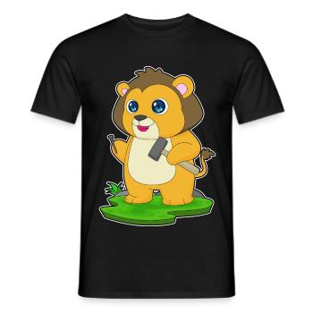 Lion Craftsman Hammer Craft - T-shirt homme - noir - Devant - AI Model Male 178 light (178cm)