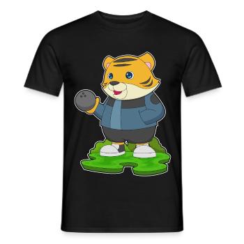 Tiger Bowling Bowlingkugel - Männer T-Shirt - Schwarz - Vorne - AI Model Male 178 light (178cm)