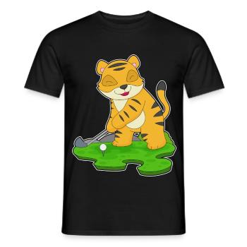 Tiger Golf Golfschläger - Männer T-Shirt - Schwarz - Vorne - AI Model Male 178 light (178cm)