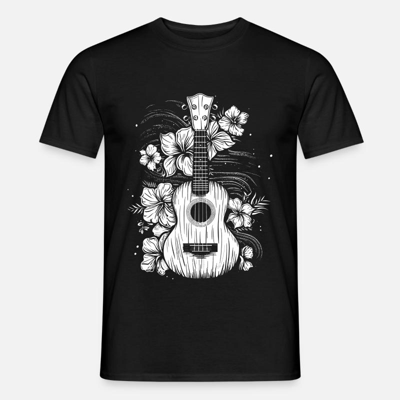 Ukulele Comic Look - Männer T-Shirt - Schwarz