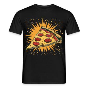 Pizza Slice Graphic - Men's T-Shirt - black - Front - AI Model Male 178 light (178cm)