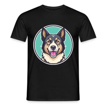 Alabai berger chien race dessin animé Kawaii Clipart - T-shirt homme - noir - Devant - AI Model Male 178 light (178cm)