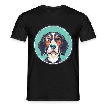 Anglais américain Coonhound chien race dessin animé drôle - T-shirt homme - noir - Devant - AI Model Male 178 light (178cm)