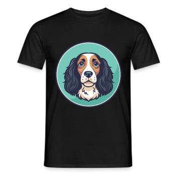 Alpine Spaniel Dog Breed Cartoon Kawaii Clipart - Men's T-Shirt - black - Front - AI Model Male 178 light (178cm)
