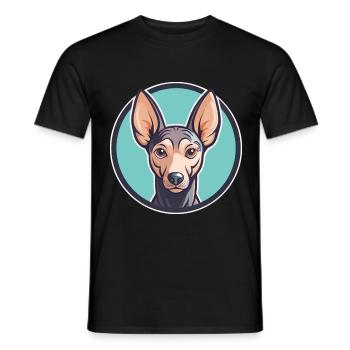 American Hairless Terrier Chien Race Dessin animé Kawaii - T-shirt homme - noir - Devant - AI Model Male 178 light (178cm)