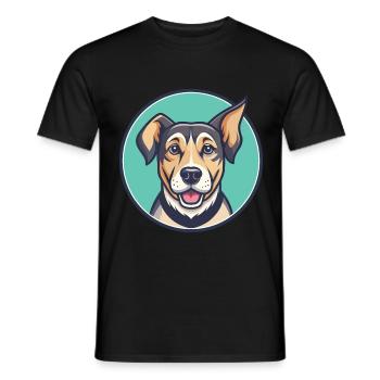 Barbado Da Terceira Race de chien Drôle Dessin animé Kawaii - T-shirt homme - noir - Devant - AI Model Male 178 light (178cm)