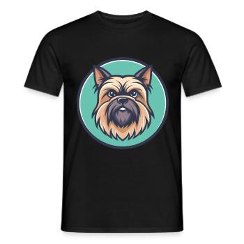 Griffon belge Chien Race Dessin animé Kawaii Clipart - T-shirt homme - noir - Devant - AI Model Male 178 light (178cm)