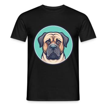 Dogue brésilien chien race dessin animé Kawaii Clipart - T-shirt homme - noir - Devant - AI Model Male 178 light (178cm)